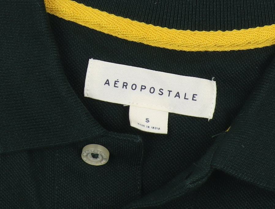 Aeropostale Men's Green Polo Shirt S
