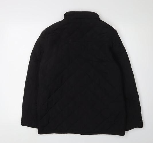 Firetrap Boys Black Quilted Jacket 13 Yrs Snap Closure