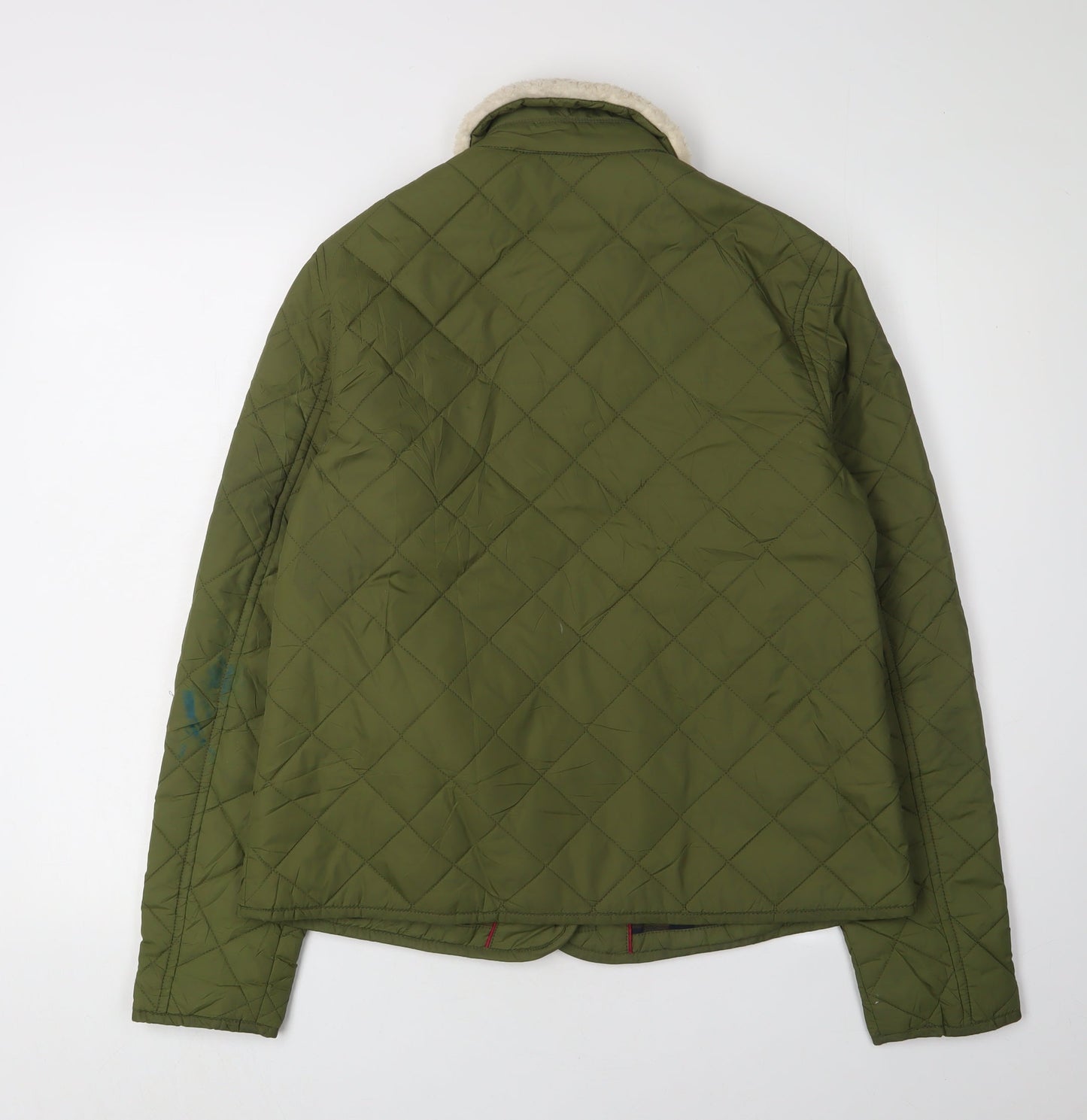 Jack Wills Olive Quilted Jacket, Women, UK 14, Autumn Ready