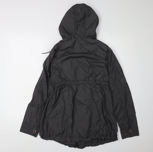 Mamas & Papas Women's Black Check Parka Jacket Size 8