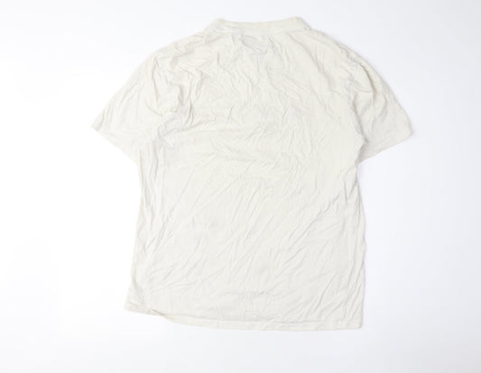 Guess Men's Beige Short Sleeve Logo T-Shirt Size S