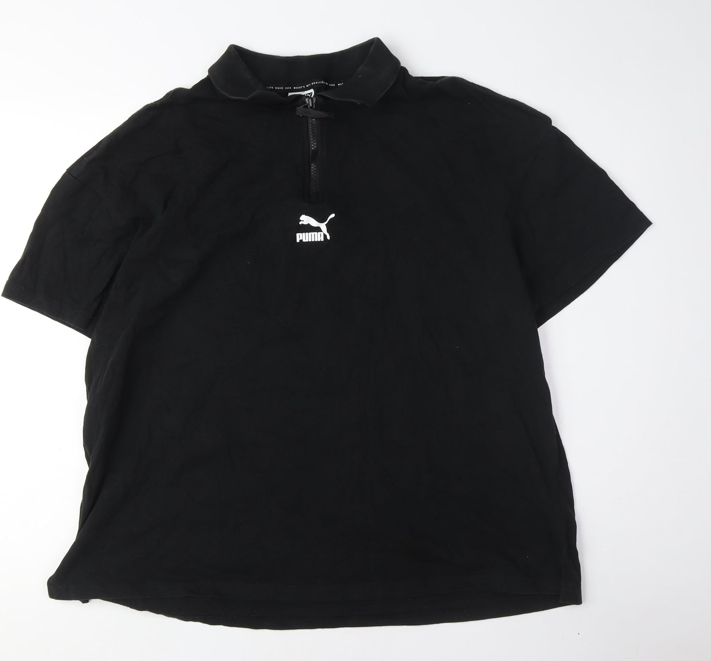 Puma Black Unisex Polo Shirt M - Sports Casual Top