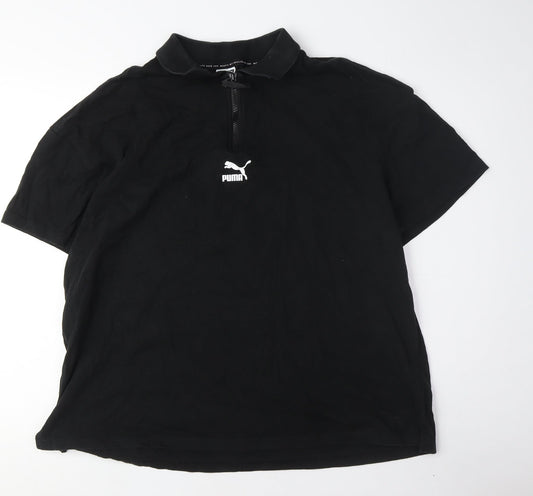 Puma Black Unisex Polo Shirt M - Sports Casual Top