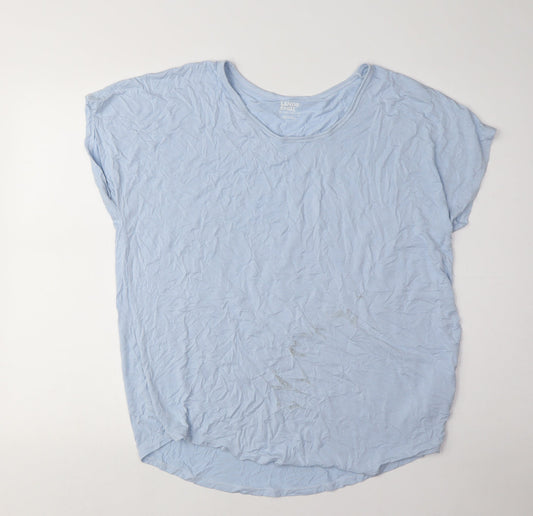 Lands' End Women's Blue Basic T-Shirt, XL, Casual Summer