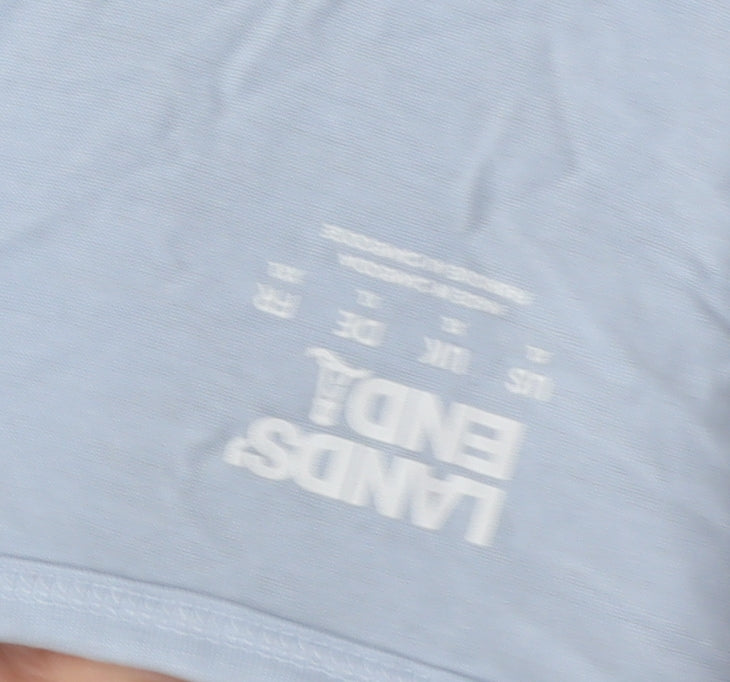 Lands' End Women's Blue Basic T-Shirt, XL, Casual Summer