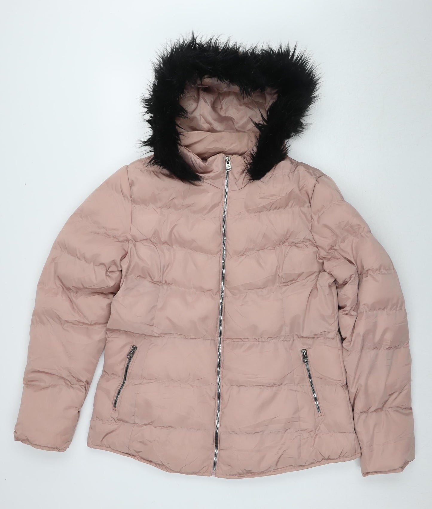 Tokyo Laundry Women's Pink Hooded Puffer Jacket Size 16