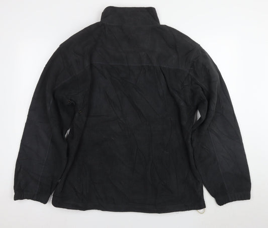 Active Men's Black L 1/2 Zip Fleece Sweatshirt