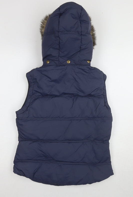 Jack Wills Women's Blue Puffer Waistcoat Size 10