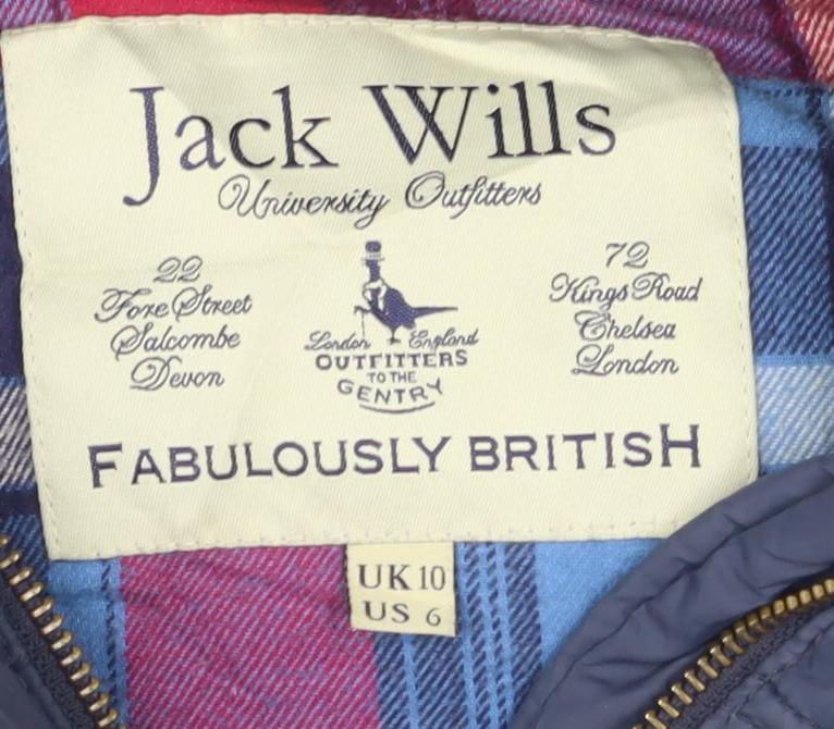 Jack Wills Women's Blue Puffer Waistcoat Size 10