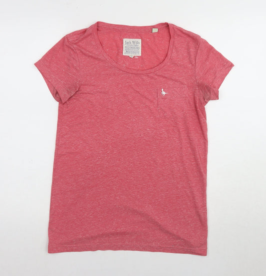 Jack Wills Women's Pink Basic T-Shirt UK Size 10