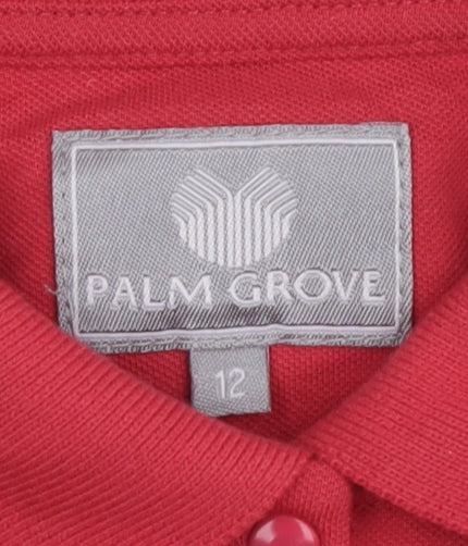 Palm Grove Women's Red Polo Shirt - Size 12, Casual Wear