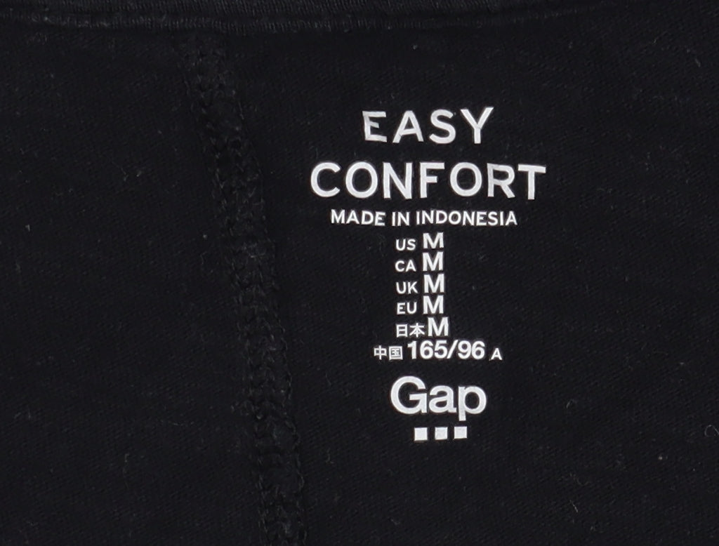 Gap Women's Black V-Neck T-Shirt Medium