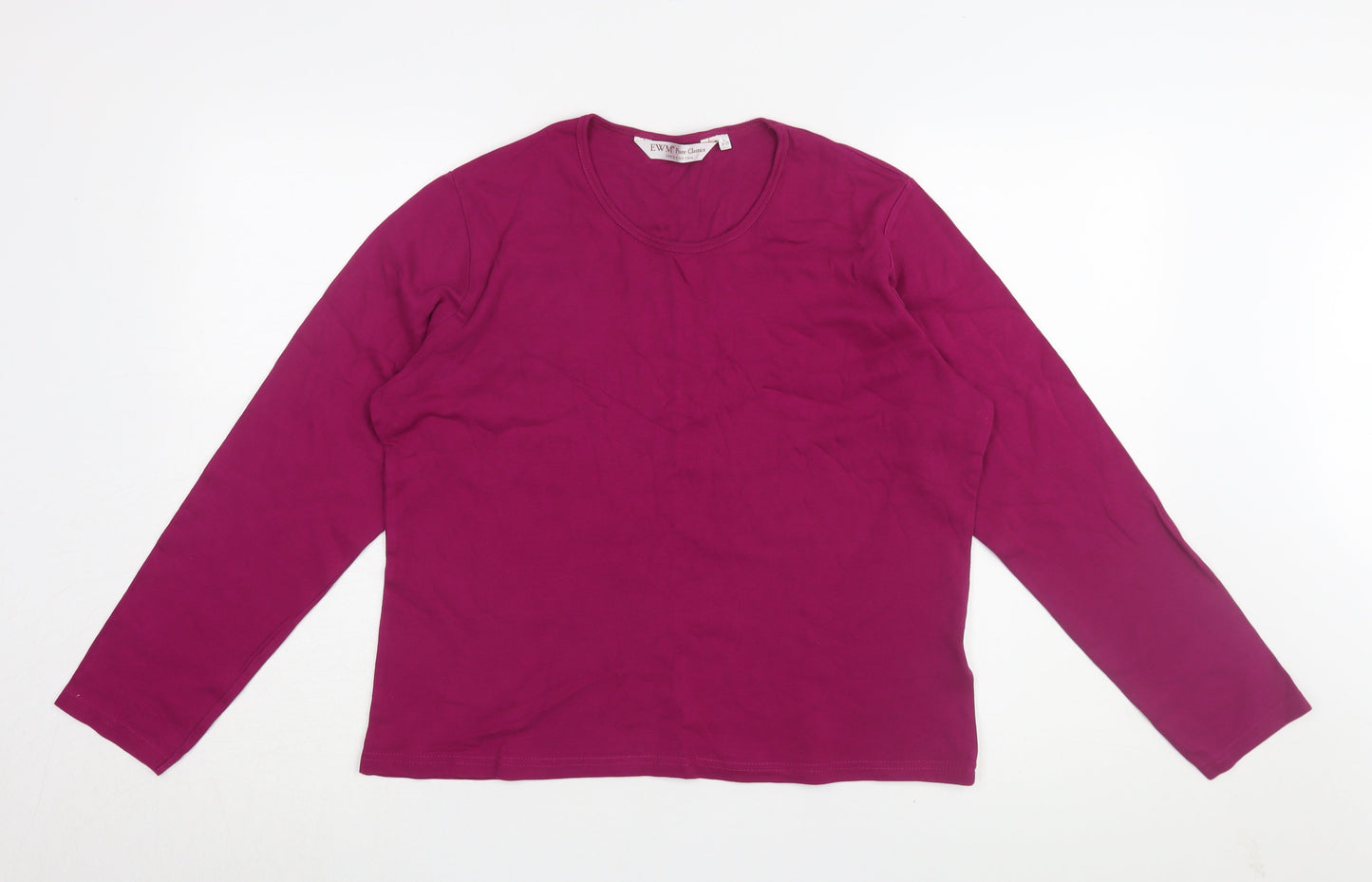 EWM Women's Purple Long Sleeve Basic T-Shirt L