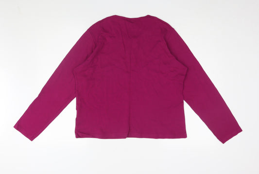 EWM Women's Purple Long Sleeve Basic T-Shirt L