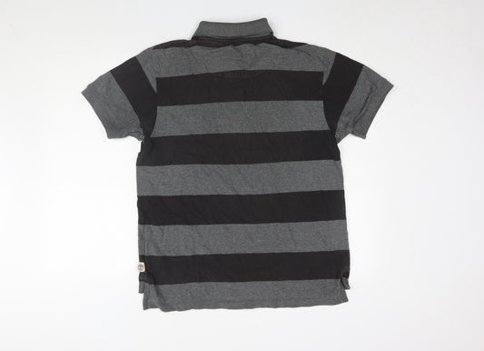 Timberland Men's Black Striped Polo, Size L