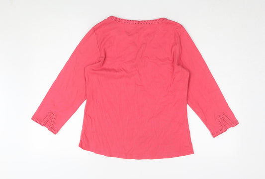 Womens UK Size 14 Maine New England Pink 100% Cotton Blouse