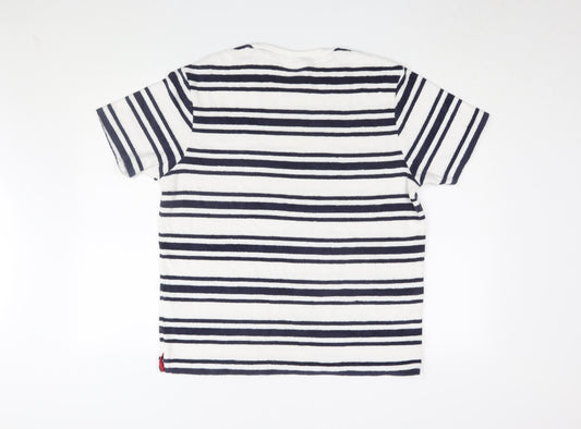 Fila Men's White Striped T-Shirt Medium