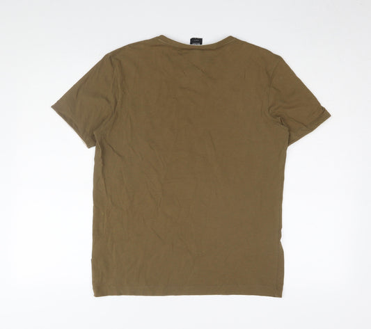 BOSS Men's Brown Slim Fit Crew Neck T-Shirt Medium