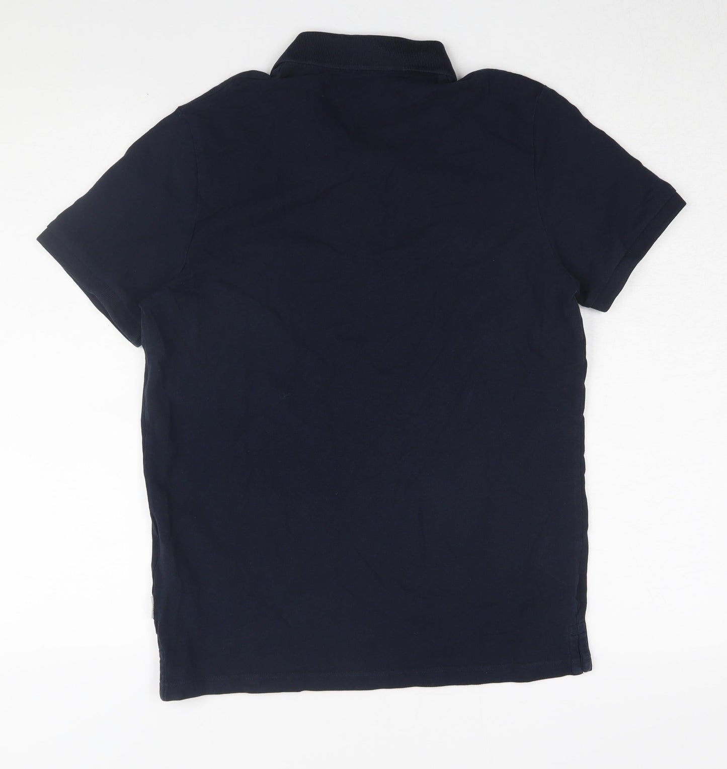 Jack & Jones Men's Blue Polo Shirt M Solid Logo