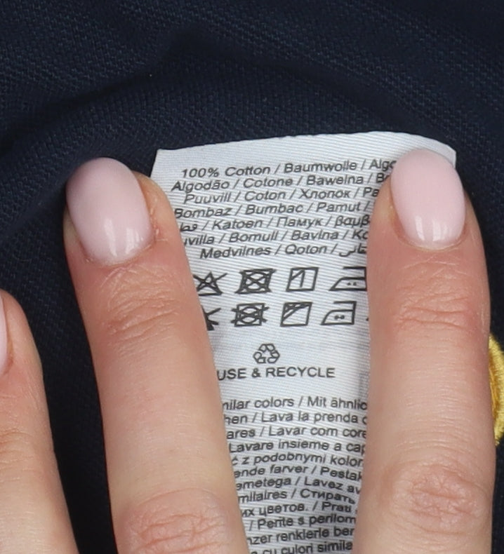 Jack & Jones Men's Blue Polo Shirt M Solid Logo