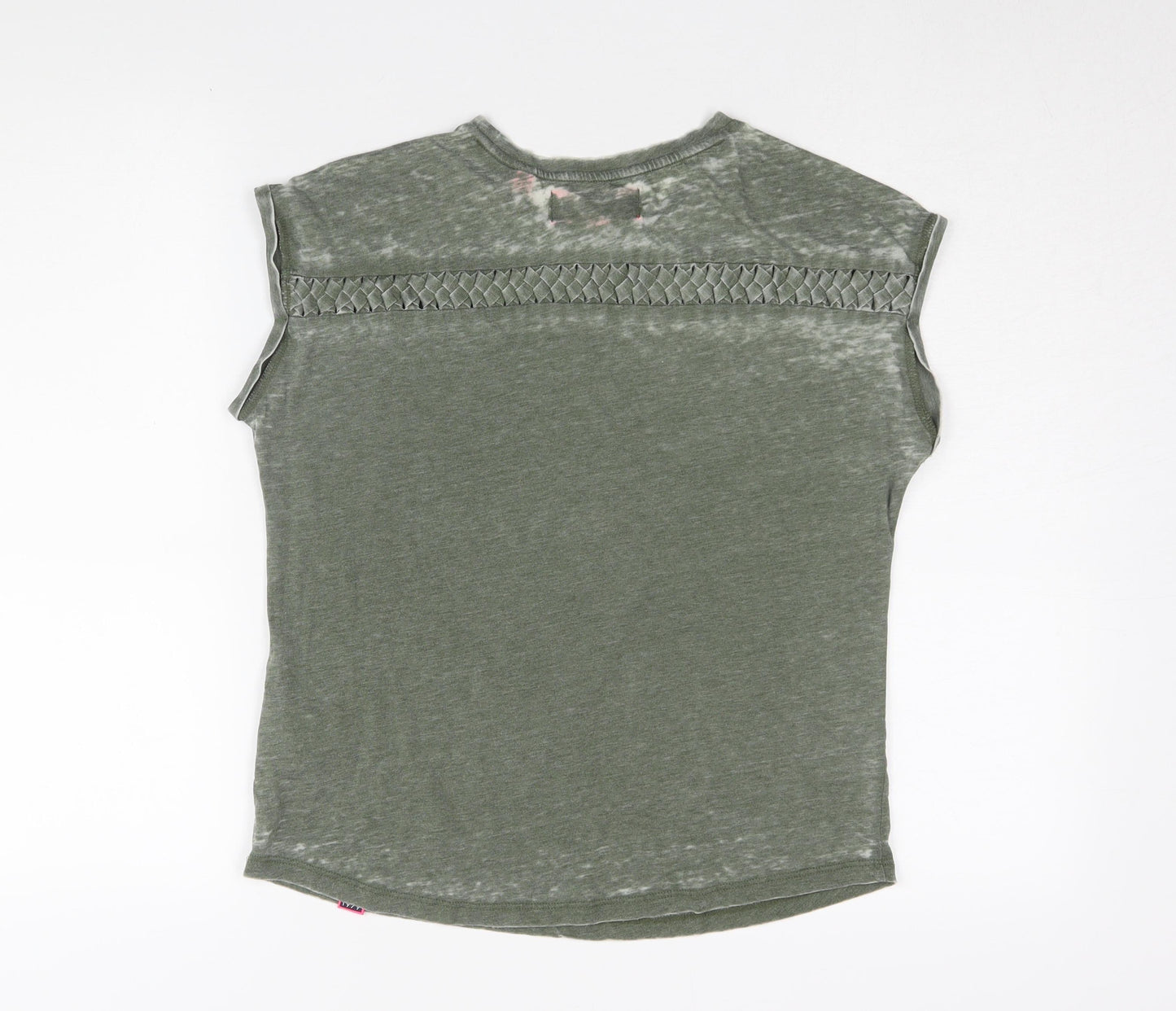 Superdry Women's Green Sleeveless T-Shirt, Size 10