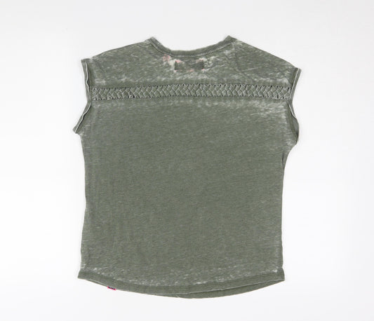 Superdry Women's Green Sleeveless T-Shirt, Size 10