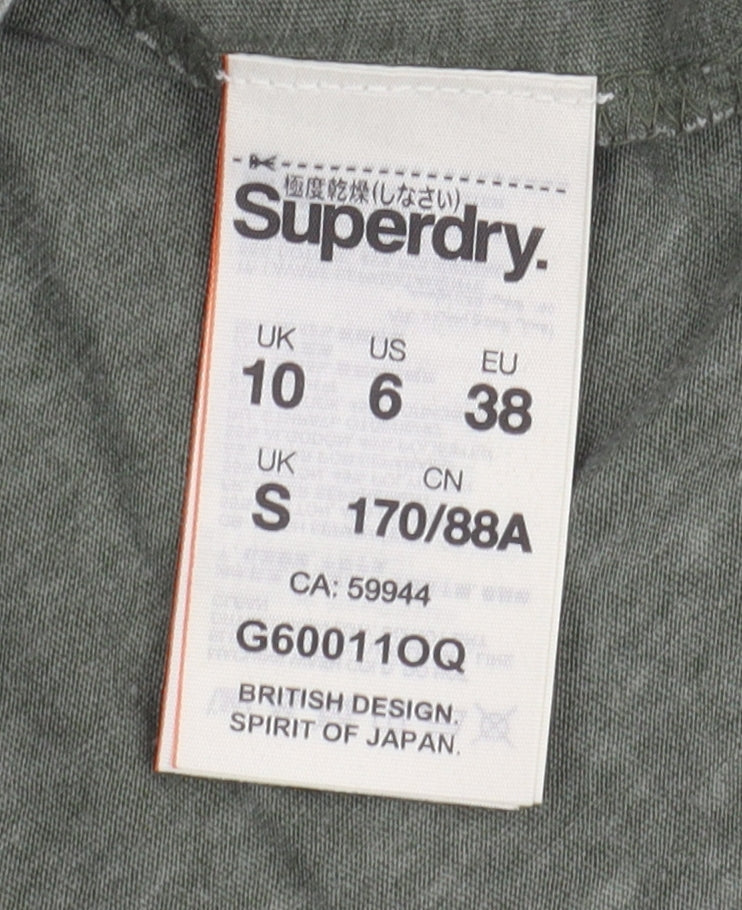 Superdry Women's Green Sleeveless T-Shirt, Size 10