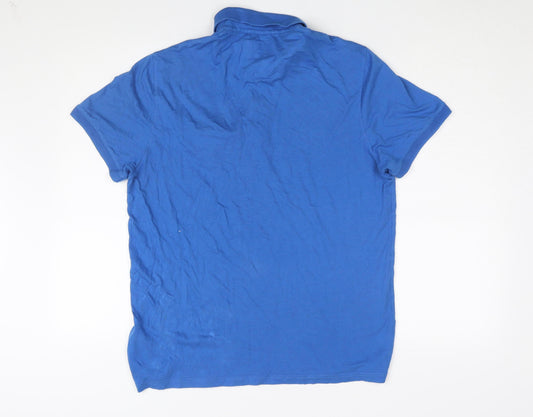Ted Baker Men's Blue Collared T-Shirt Medium