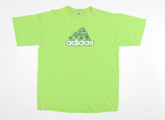 Mens UK Size L adidas Green Cotton T-Shirt