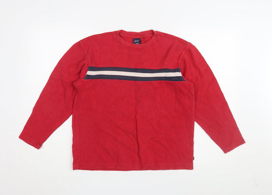 GAP Unisex Red Cotton Long Sleeve T-Shirt Size 12
