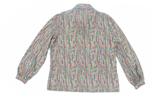 Jaeger Women's Multicoloured Geometric Button-Up Shirt
