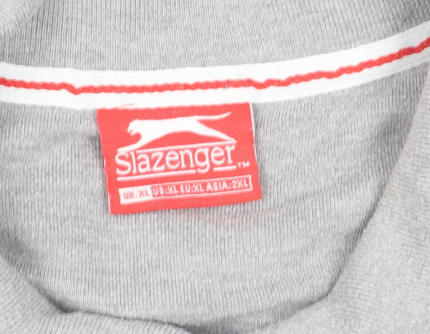 Slazenger Men's Grey XL Polo Shirt - Cotton, Casual