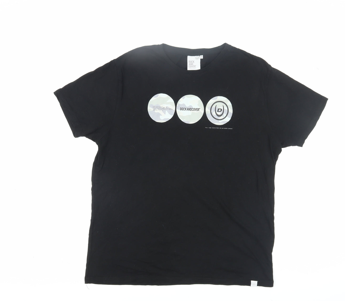Duck and Cover Men's Black 2XL Graphic T-Shirt