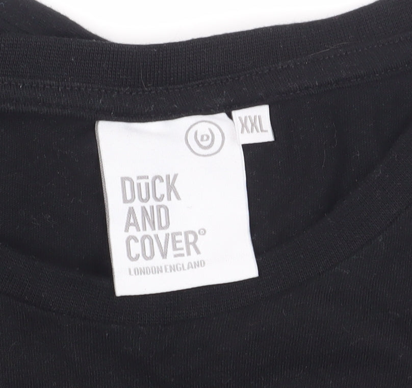 Duck and Cover Men's Black 2XL Graphic T-Shirt