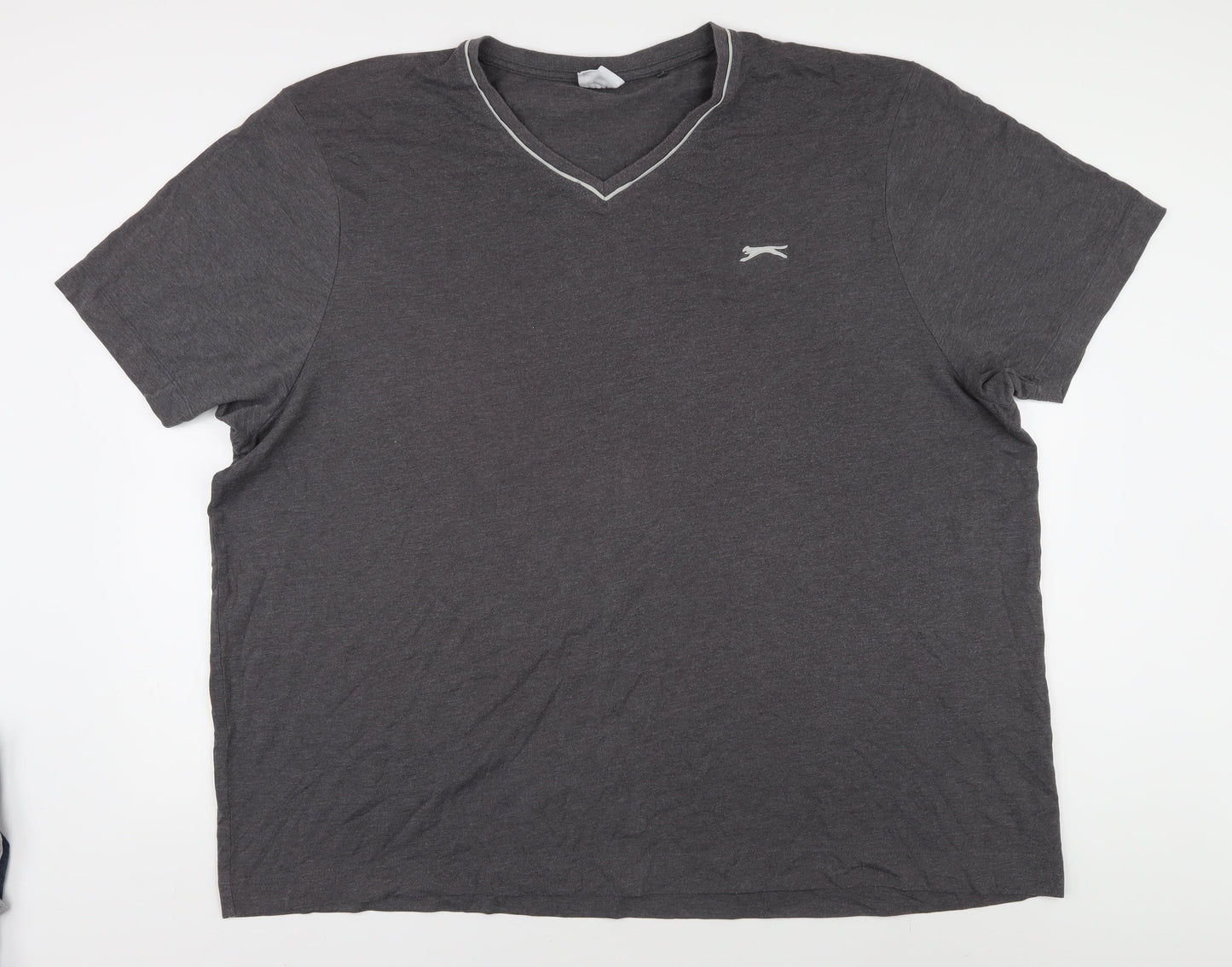 Slazenger Men's Grey 4XL V-Neck T-Shirt, Short Sleeve