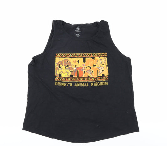 Womens UK Size XL Disney Black 100% Cotton Tank