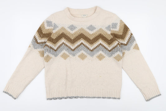 Womens UK Size 12 Fat Face Beige Acrylic Blend Sweater