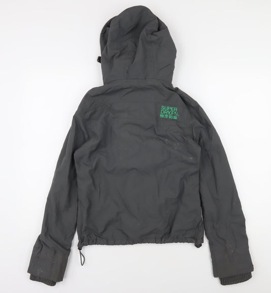 Superdry Men's Grey Hooded Windbreaker Jacket Small