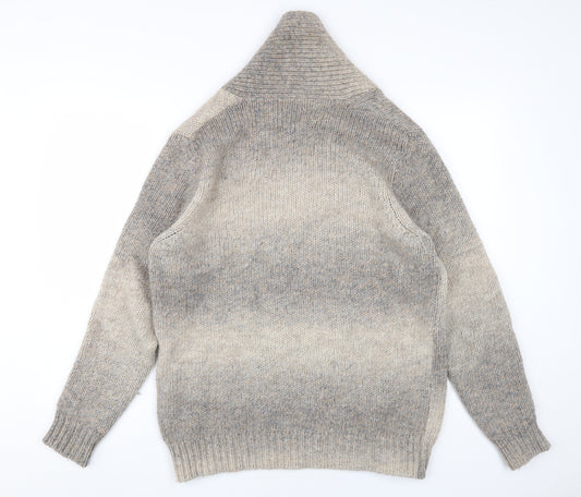 Racing Green Men's Grey Wool Blend Pullover Jumper L