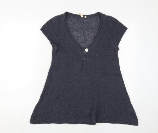 White Stuff Women's Blue V-Neck Pullover Jumper Size 12