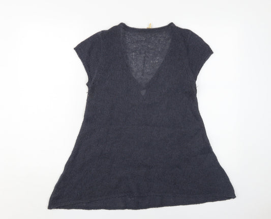 White Stuff Women's Blue V-Neck Pullover Jumper Size 12