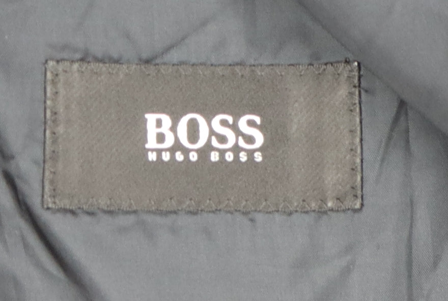 Hugo Boss Men's Black Wool Blazer, Size 40L, Formal Attire