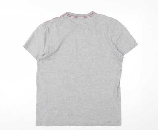 DKNY Men's Grey Graphic Cotton Crew Neck T-Shirt, M