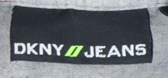 DKNY Men's Grey Graphic Cotton Crew Neck T-Shirt, M