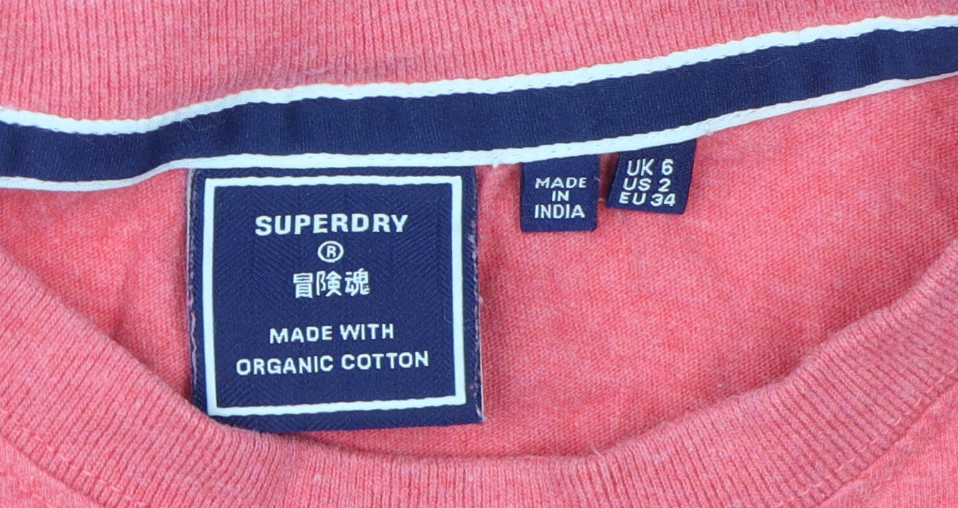 Superdry Women's Red Crew Neck T-Shirt UK 6