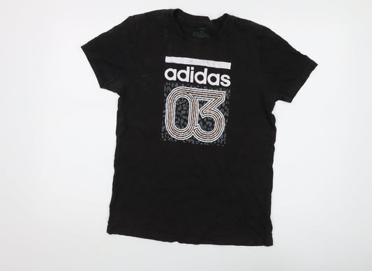 Mens UK Size XS adidas Black Cotton T-Shirt