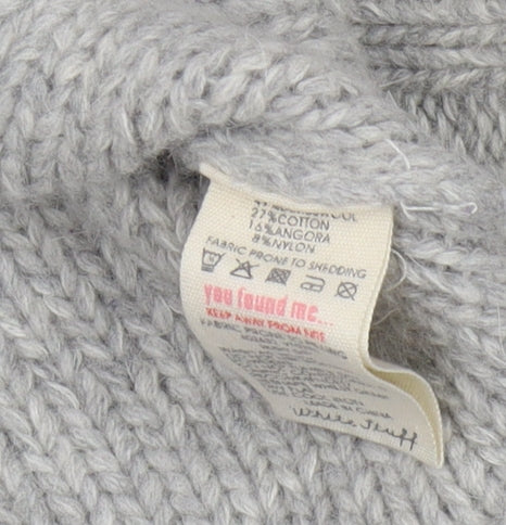 Womens UK 12 Relaxed White Stuff Grey Pullover Cable-Knit