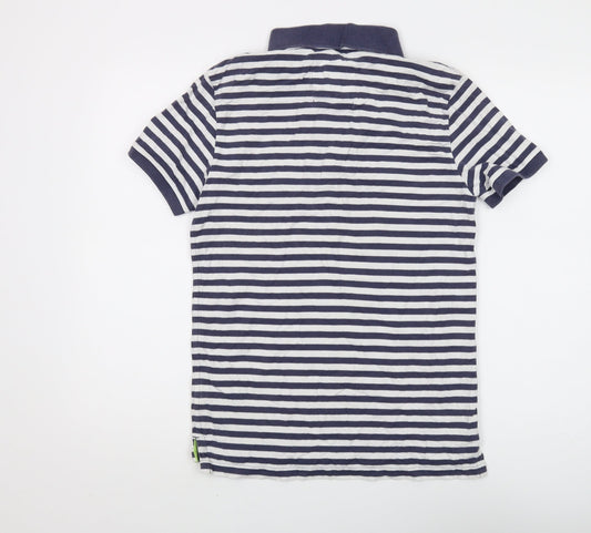 Jack Wills Men's Blue Striped Polo Shirt S