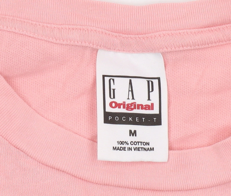 GAP Unisex Pink T-Shirt M Basic Crew Neck Stylish