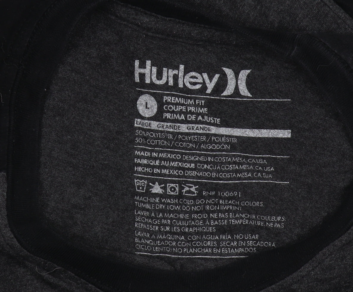 Hurley Men’s Black Grey Skull Print T-Shirt L
